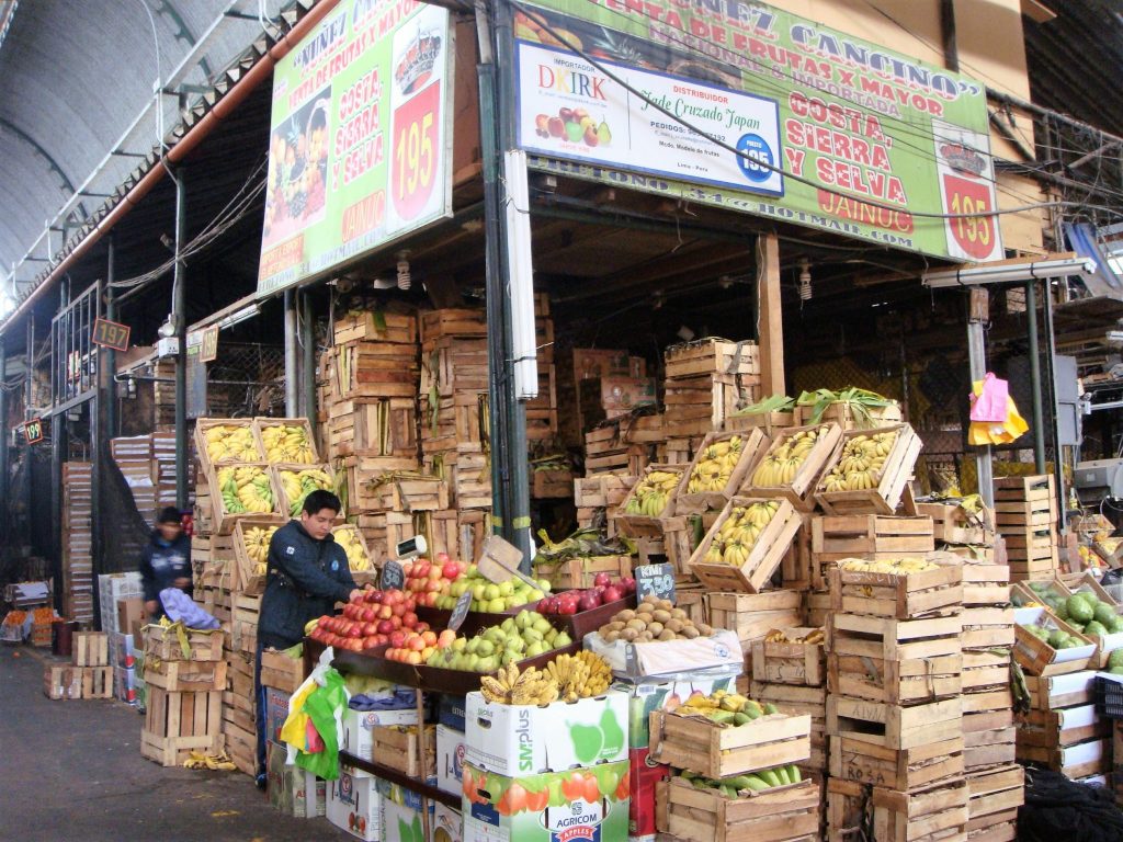 リマ、市場、買い物、果物